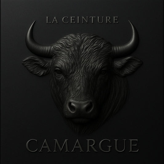 Coffret Camargue Prêt à Offrir – Ceinture Noire & Boucle Empreinte Argent