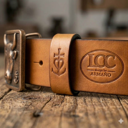 Ceinture cuir fauve 40 mm – Coffret personnalisable | ARMAÑO